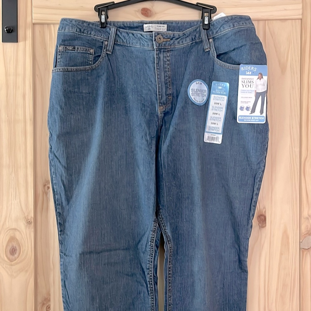 NWT Riders Lee plus 20wL blue jeans mid-rise bootcut stretch (D)